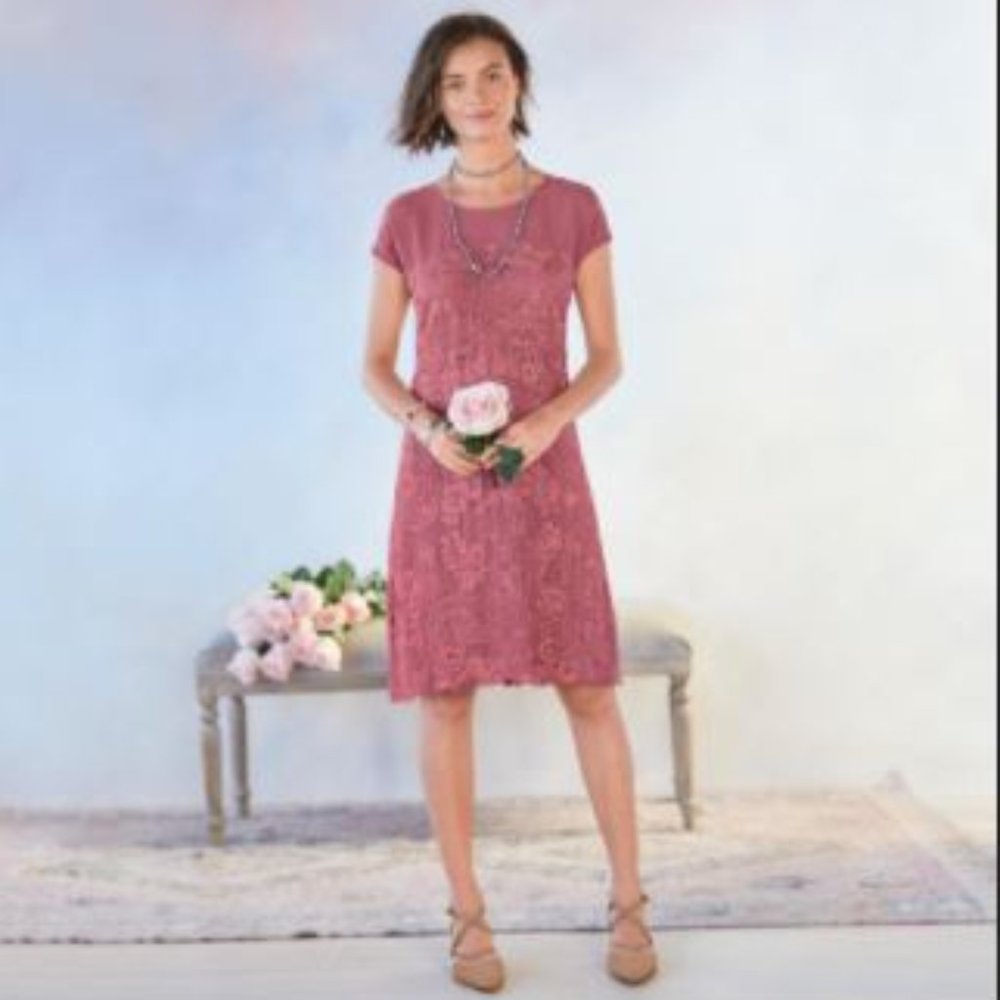 Sundance Catalog Lace Overlay Dress